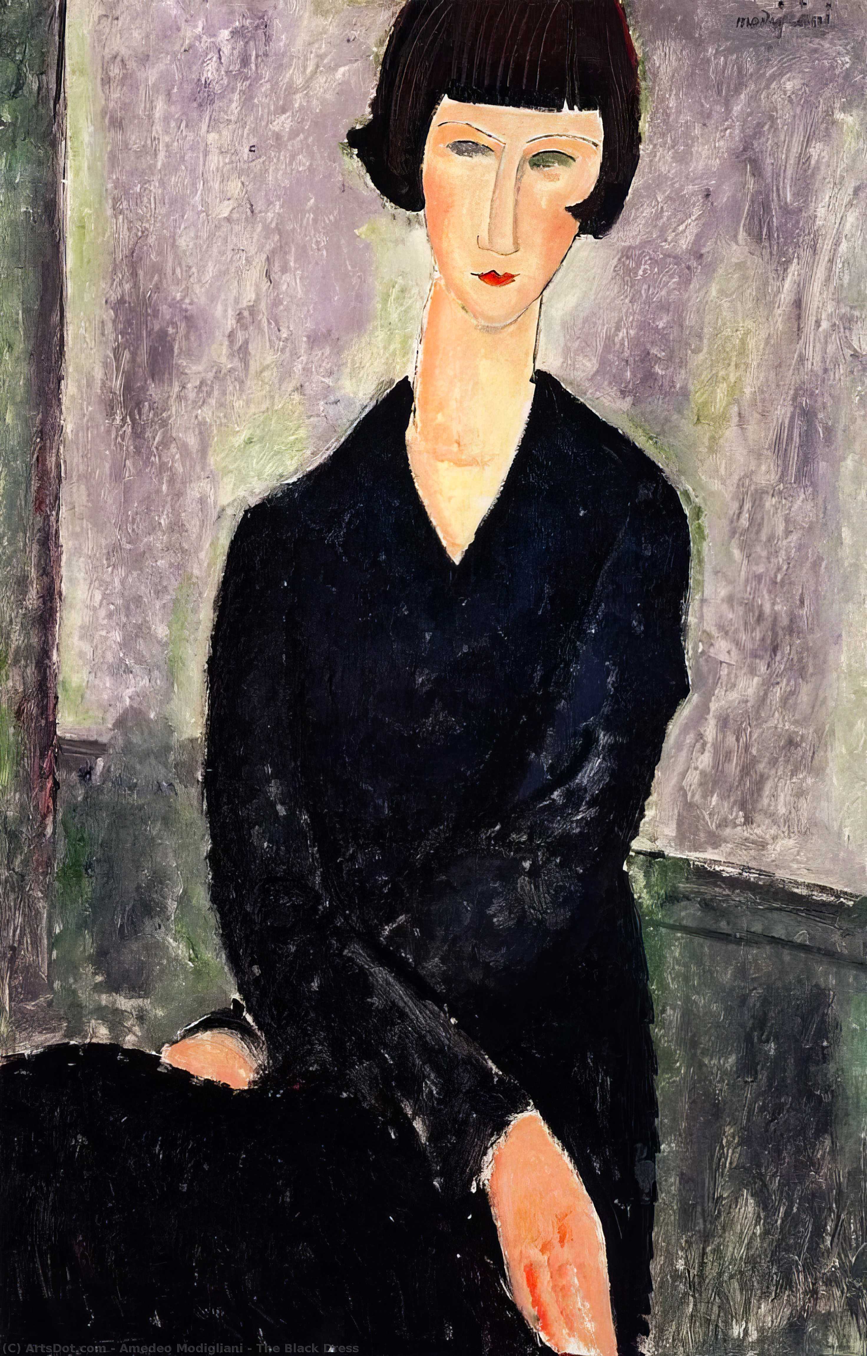 Wikioo.org - The Encyclopedia of Fine Arts - Painting, Artwork by Amedeo Modigliani - The Black Dress