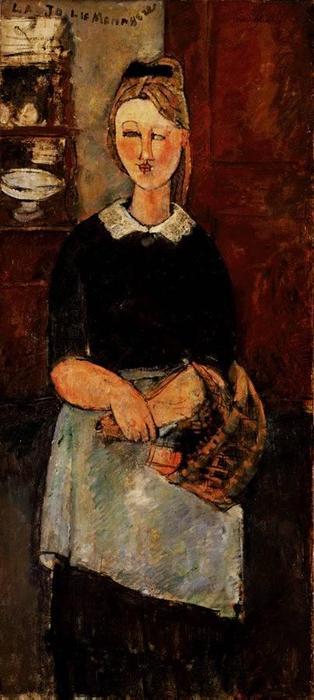 WikiOO.org - Encyclopedia of Fine Arts - Schilderen, Artwork Amedeo Modigliani - The Pretty Housewife