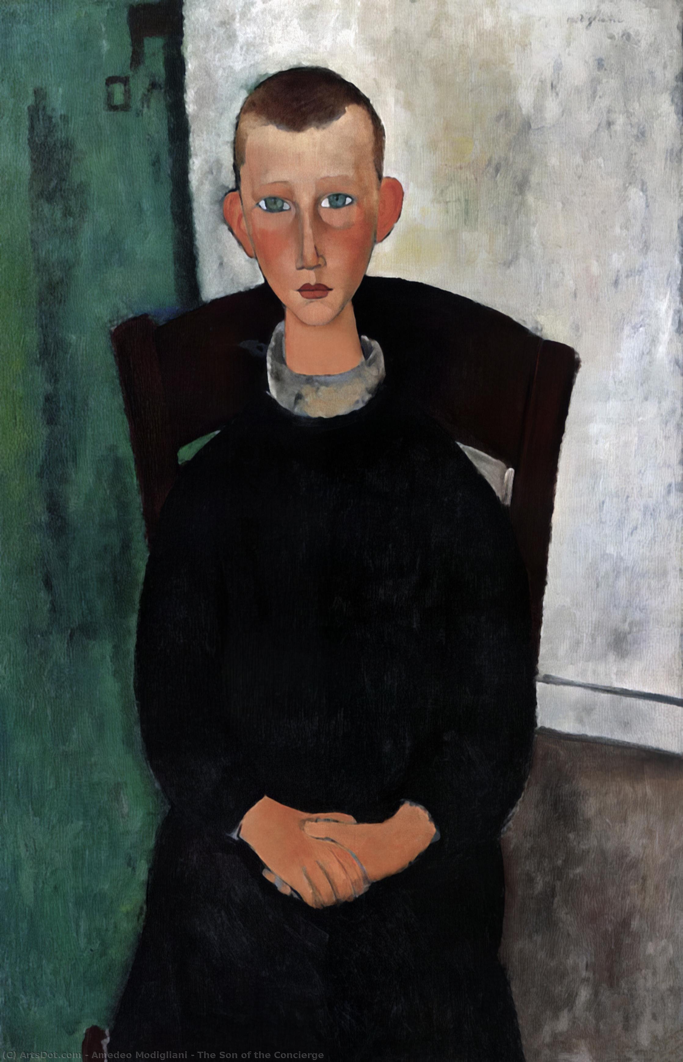 Wikioo.org - The Encyclopedia of Fine Arts - Painting, Artwork by Amedeo Modigliani - The Son of the Concierge