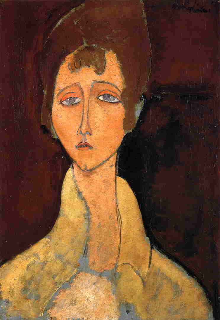 WikiOO.org - Enciclopédia das Belas Artes - Pintura, Arte por Amedeo Modigliani - Woman in White Coat