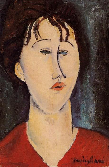 Wikioo.org - สารานุกรมวิจิตรศิลป์ - จิตรกรรม Amedeo Modigliani - Woman's Head 2