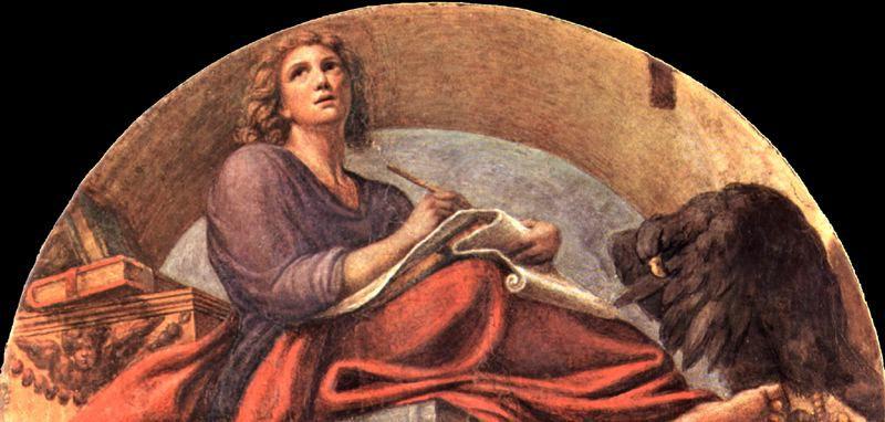 Wikioo.org - The Encyclopedia of Fine Arts - Painting, Artwork by Antonio Allegri Da Correggio - Lunette with St. John the Evangelist