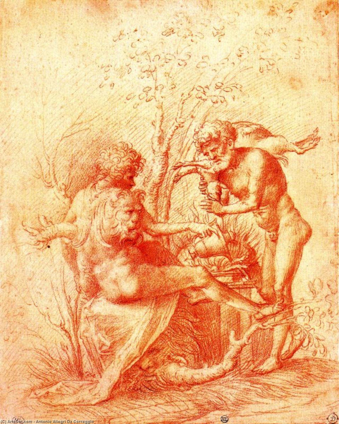 Wikioo.org - The Encyclopedia of Fine Arts - Painting, Artwork by Antonio Allegri Da Correggio - Molorchus sacrifices a victim to Hercules in Nemea
