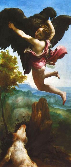 Wikioo.org - The Encyclopedia of Fine Arts - Painting, Artwork by Antonio Allegri Da Correggio - Rapto de Ganímedes