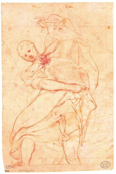 Wikioo.org - The Encyclopedia of Fine Arts - Painting, Artwork by Antonio Allegri Da Correggio - Study for an apostle 1