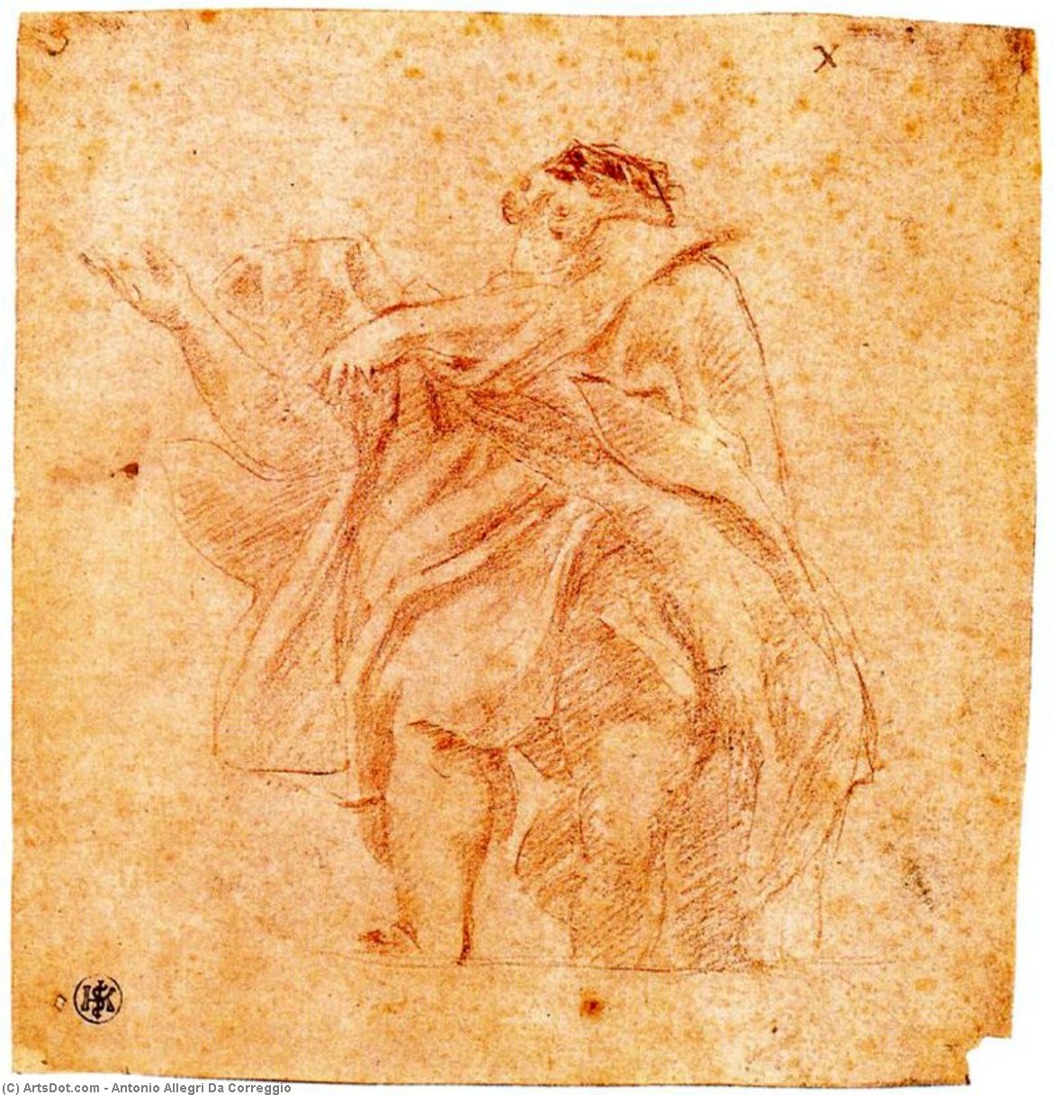 Wikioo.org - Die Enzyklopädie bildender Kunst - Malerei, Kunstwerk von Antonio Allegri Da Correggio - studie für eine apostel