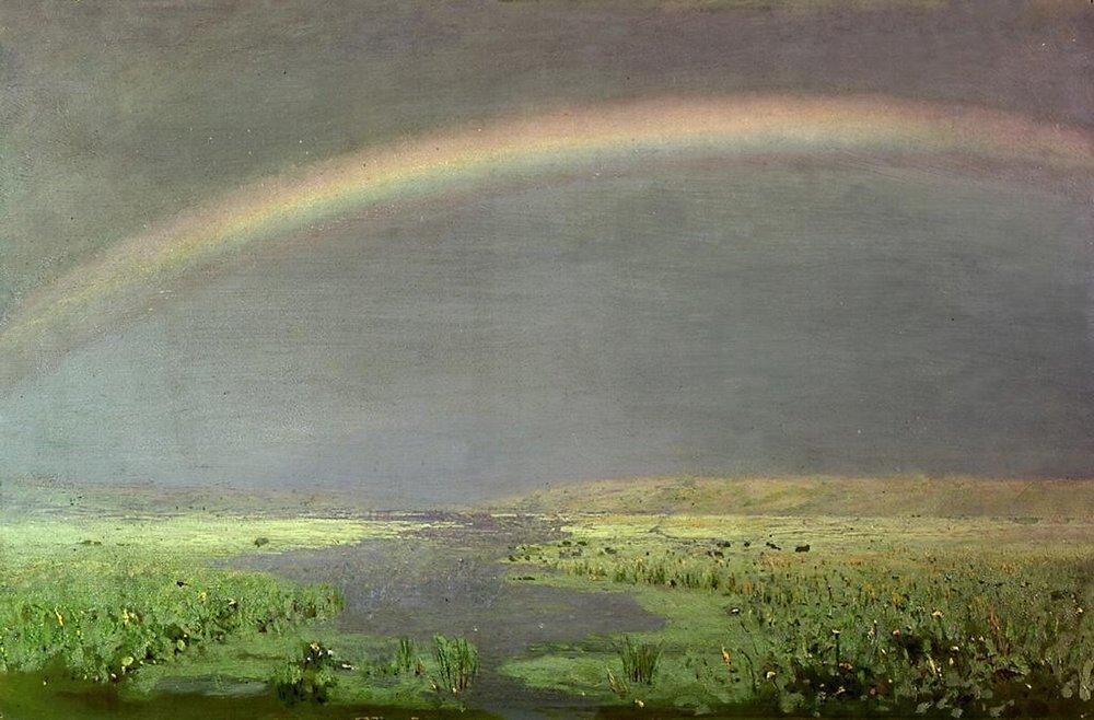 WikiOO.org - Güzel Sanatlar Ansiklopedisi - Resim, Resimler Arkhip Ivanovich Kuinji - Rainbow over the marsh