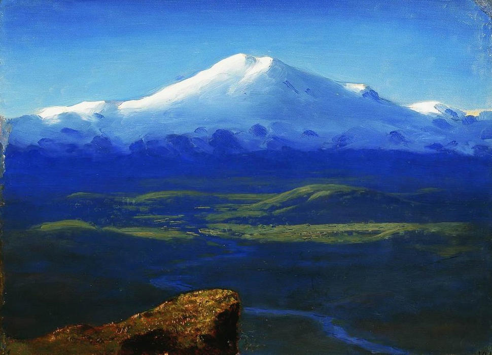 WikiOO.org - אנציקלופדיה לאמנויות יפות - ציור, יצירות אמנות Arkhip Ivanovich Kuinji - Snowy peaks