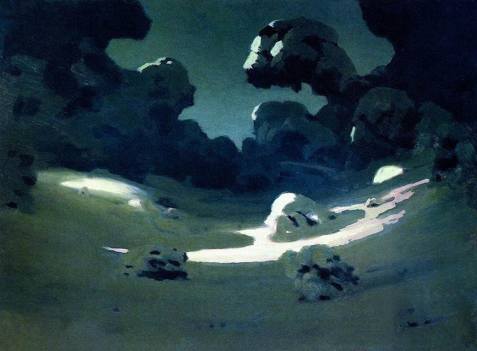 Wikioo.org – L'Encyclopédie des Beaux Arts - Peinture, Oeuvre de Arkhip Ivanovich Kuinji - Spots de la lune dans les bois Hivernal