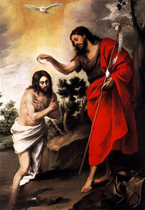 Wikioo.org - The Encyclopedia of Fine Arts - Painting, Artwork by Bartolome Esteban Murillo - El Bautismo de Cristo