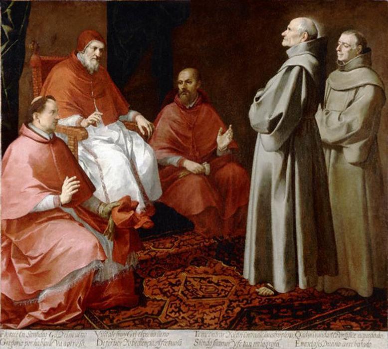 WikiOO.org - Encyclopedia of Fine Arts - Maleri, Artwork Bartolome Esteban Murillo - La bendición de Gil por el papa Gregorio IX