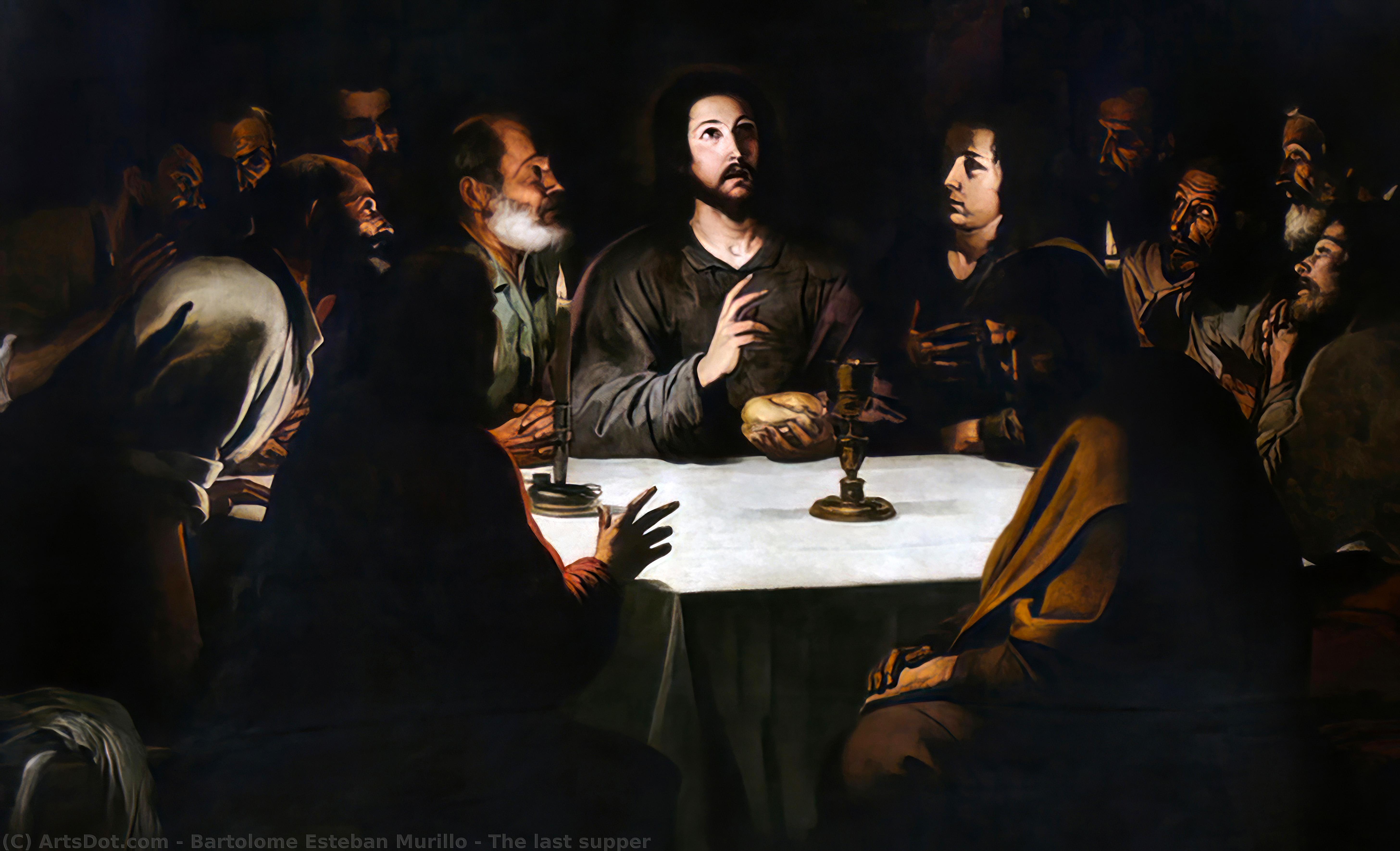 Wikioo.org - The Encyclopedia of Fine Arts - Painting, Artwork by Bartolome Esteban Murillo - The last supper
