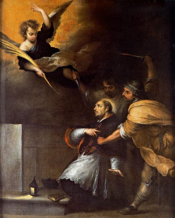 Wikioo.org - The Encyclopedia of Fine Arts - Painting, Artwork by Bartolome Esteban Murillo - The Martyrdom of Saint Peter Arbués