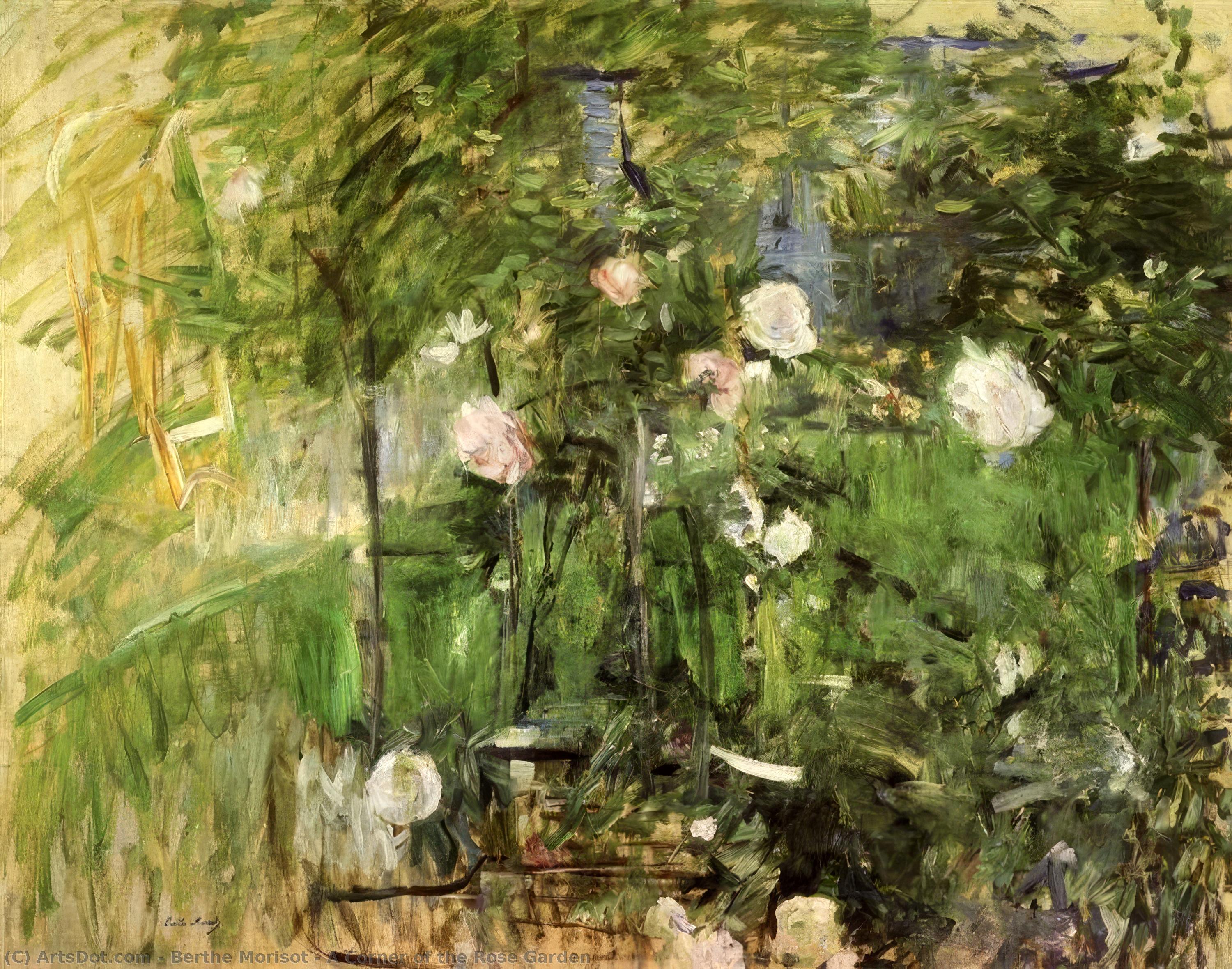 Wikioo.org - The Encyclopedia of Fine Arts - Painting, Artwork by Berthe Morisot - A Corner of the Rose Garden