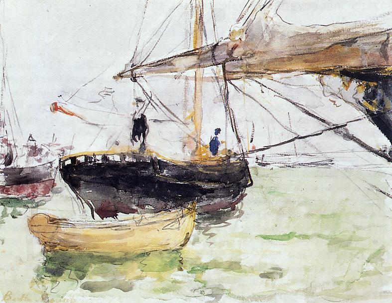 Wikioo.org - The Encyclopedia of Fine Arts - Painting, Artwork by Berthe Morisot - Aboard a Yacht