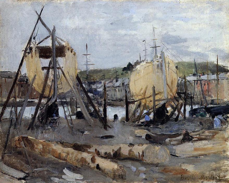 Wikioo.org - The Encyclopedia of Fine Arts - Painting, Artwork by Berthe Morisot - Boats under Construction