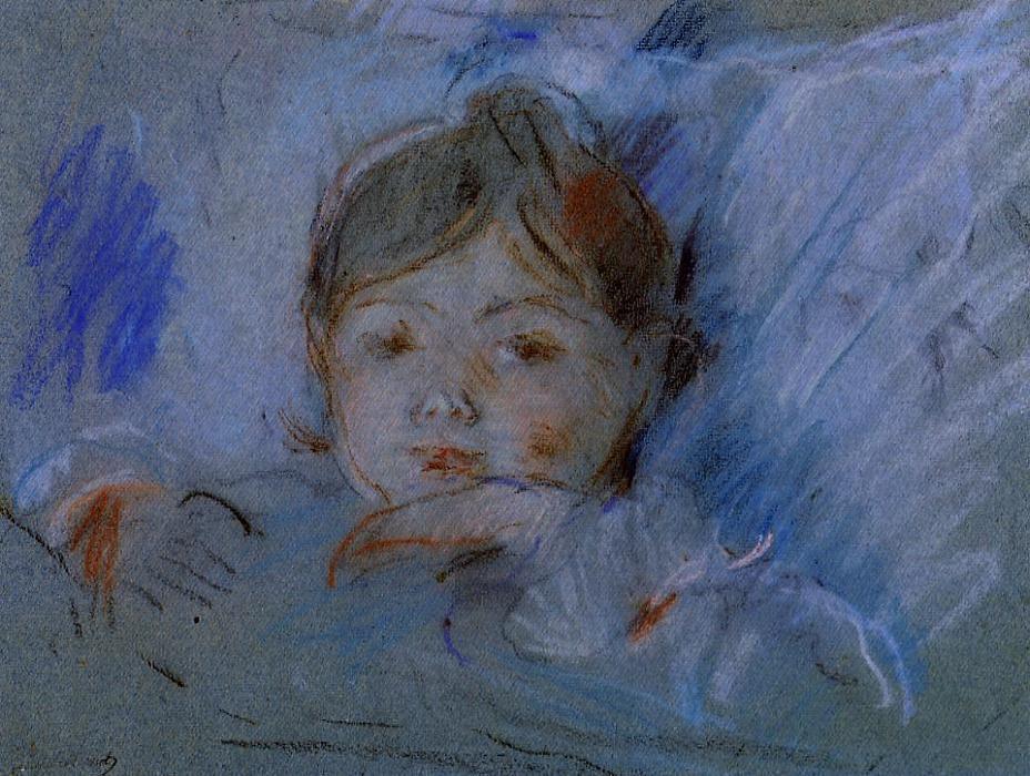 WikiOO.org - Encyclopedia of Fine Arts - Maľba, Artwork Berthe Morisot - Child in Bed