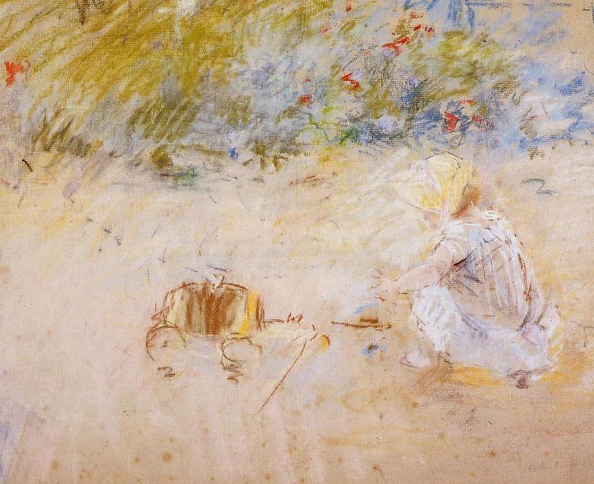Wikioo.org – L'Enciclopedia delle Belle Arti - Pittura, Opere di Berthe Morisot - bambino giocare nel giardino