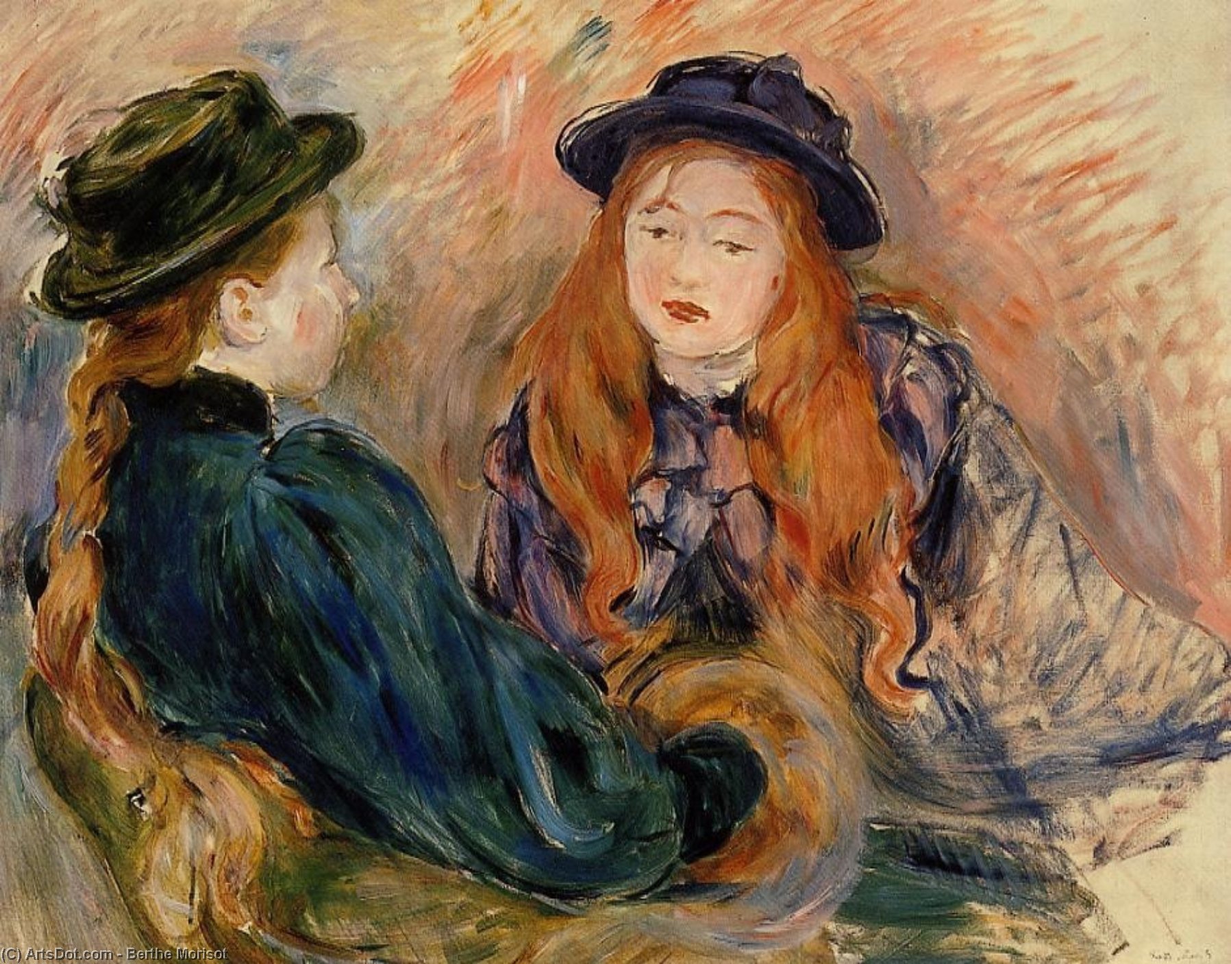 WikiOO.org - Encyclopedia of Fine Arts - Schilderen, Artwork Berthe Morisot - Conversation