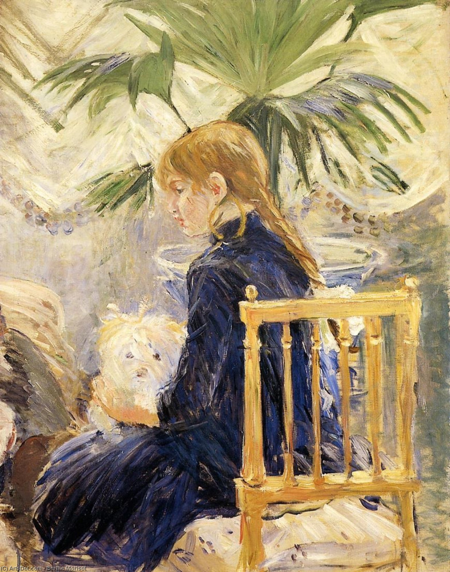 Wikioo.org - The Encyclopedia of Fine Arts - Painting, Artwork by Berthe Morisot - Girl with Dog