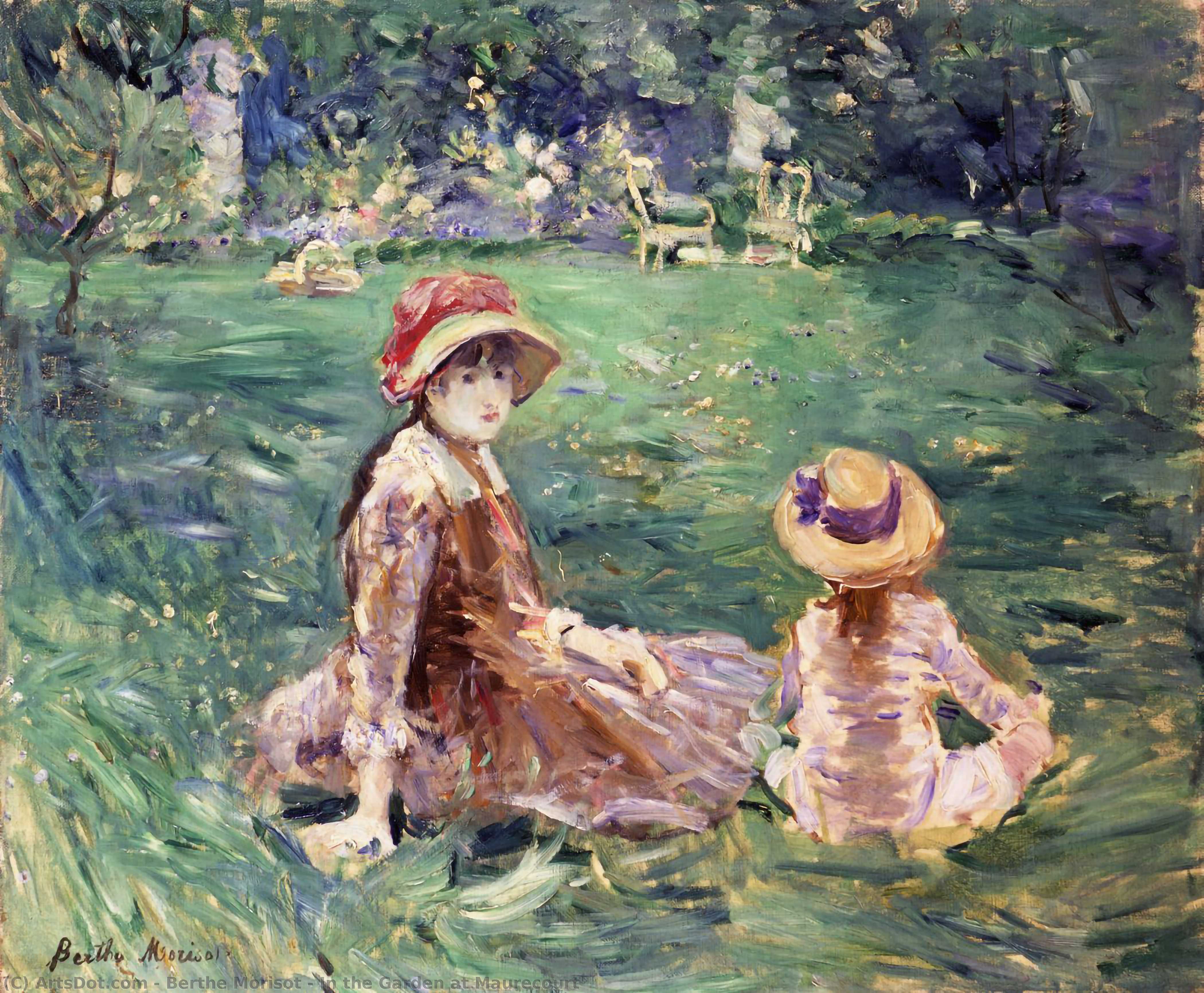 WikiOO.org - Encyclopedia of Fine Arts - Lukisan, Artwork Berthe Morisot - In the Garden at Maurecourt