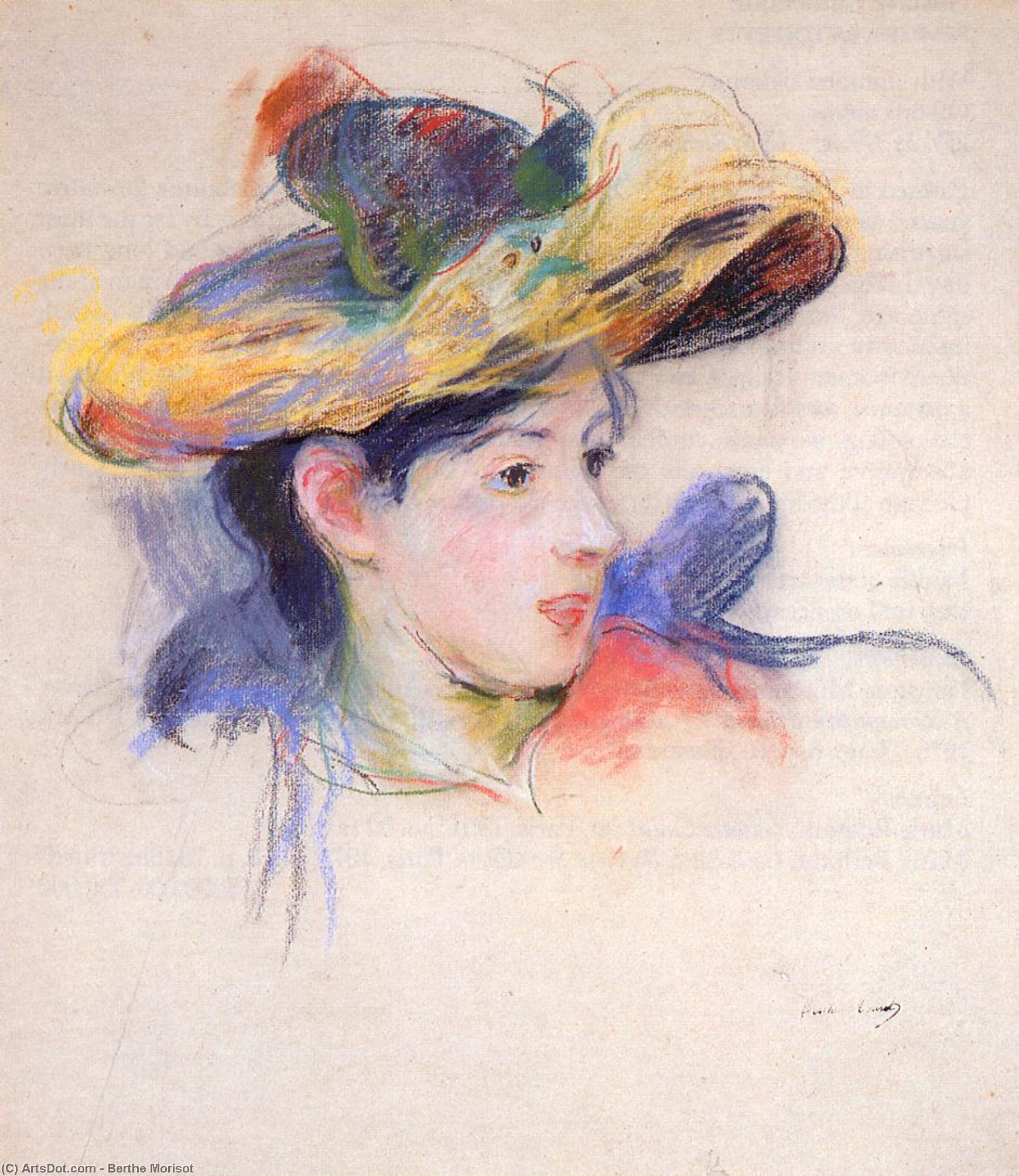 Wikioo.org - The Encyclopedia of Fine Arts - Painting, Artwork by Berthe Morisot - Jeanne Pontillon Wearing a Hat