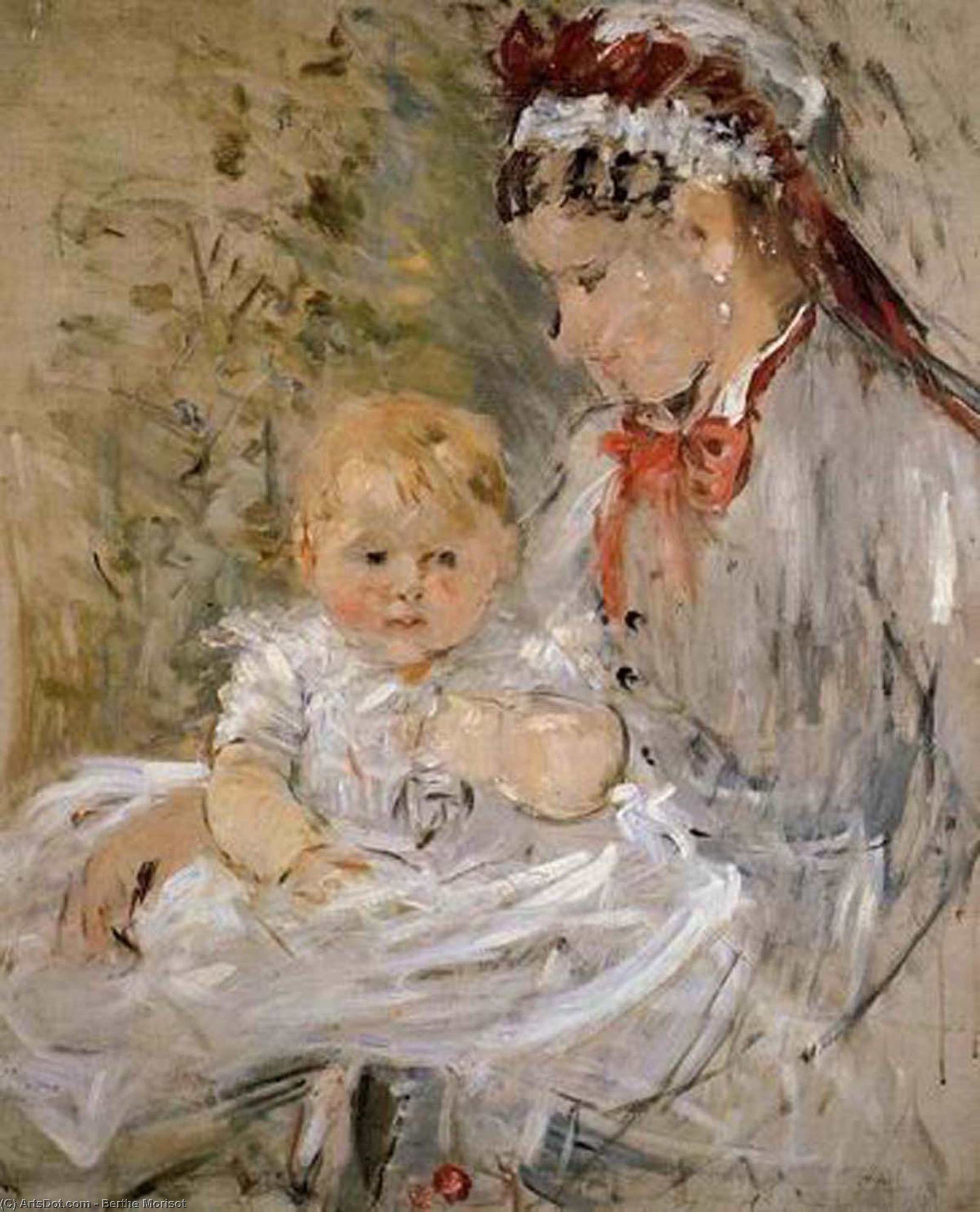 Wikioo.org - The Encyclopedia of Fine Arts - Painting, Artwork by Berthe Morisot - Julie with Her Nurse