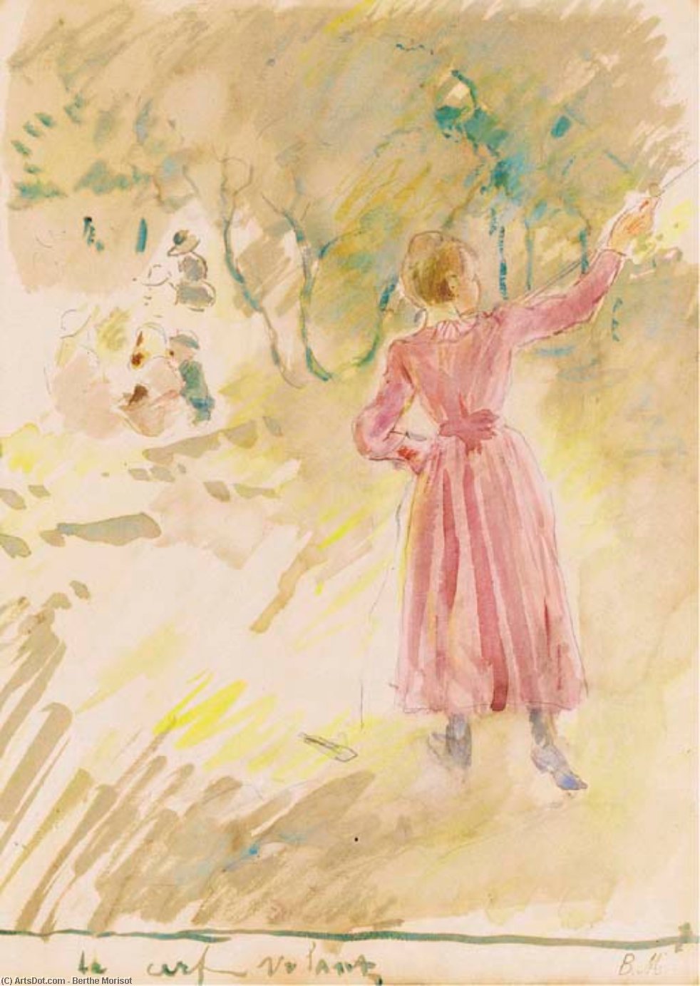 Wikioo.org - สารานุกรมวิจิตรศิลป์ - จิตรกรรม Berthe Morisot - Le cerf-volant
