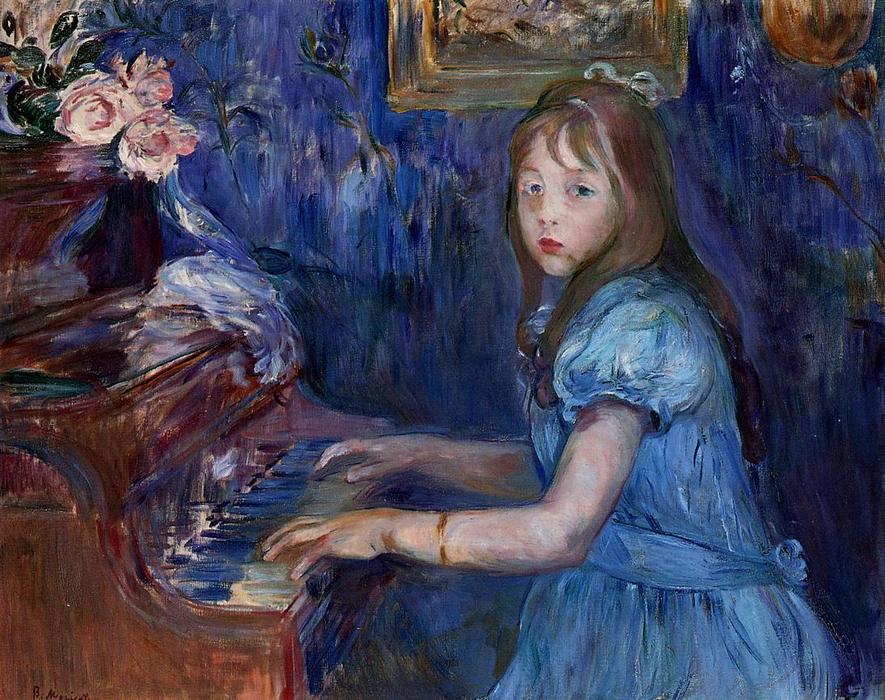 Wikioo.org - The Encyclopedia of Fine Arts - Painting, Artwork by Berthe Morisot - Lucie Leon at the Piano