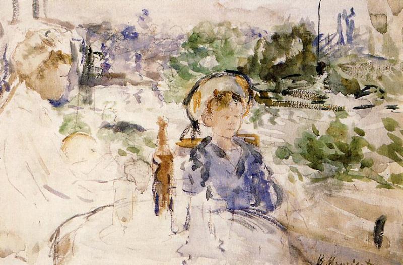 Wikioo.org - The Encyclopedia of Fine Arts - Painting, Artwork by Berthe Morisot - Luncheon in the Countryside