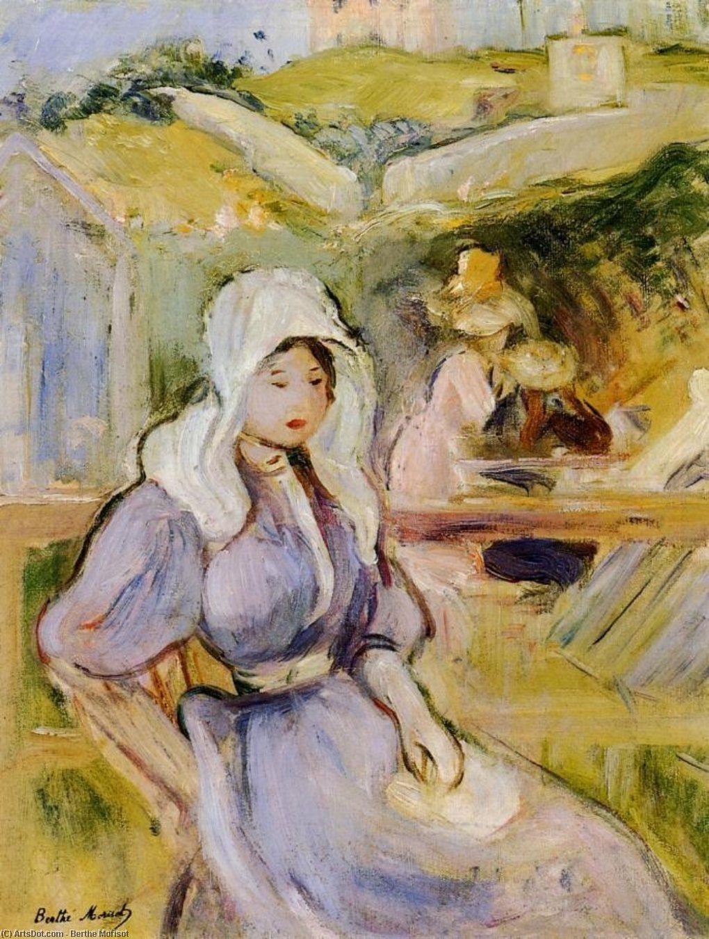 Wikioo.org - The Encyclopedia of Fine Arts - Painting, Artwork by Berthe Morisot - On the Beach at Portrieux