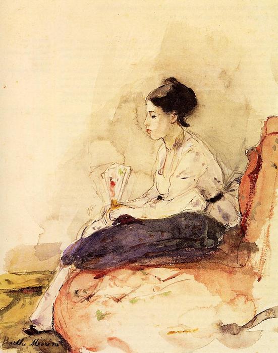 Wikioo.org - The Encyclopedia of Fine Arts - Painting, Artwork by Berthe Morisot - On the Sofa