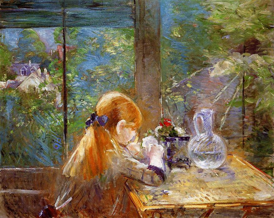 Wikioo.org - The Encyclopedia of Fine Arts - Painting, Artwork by Berthe Morisot - On the Veranda