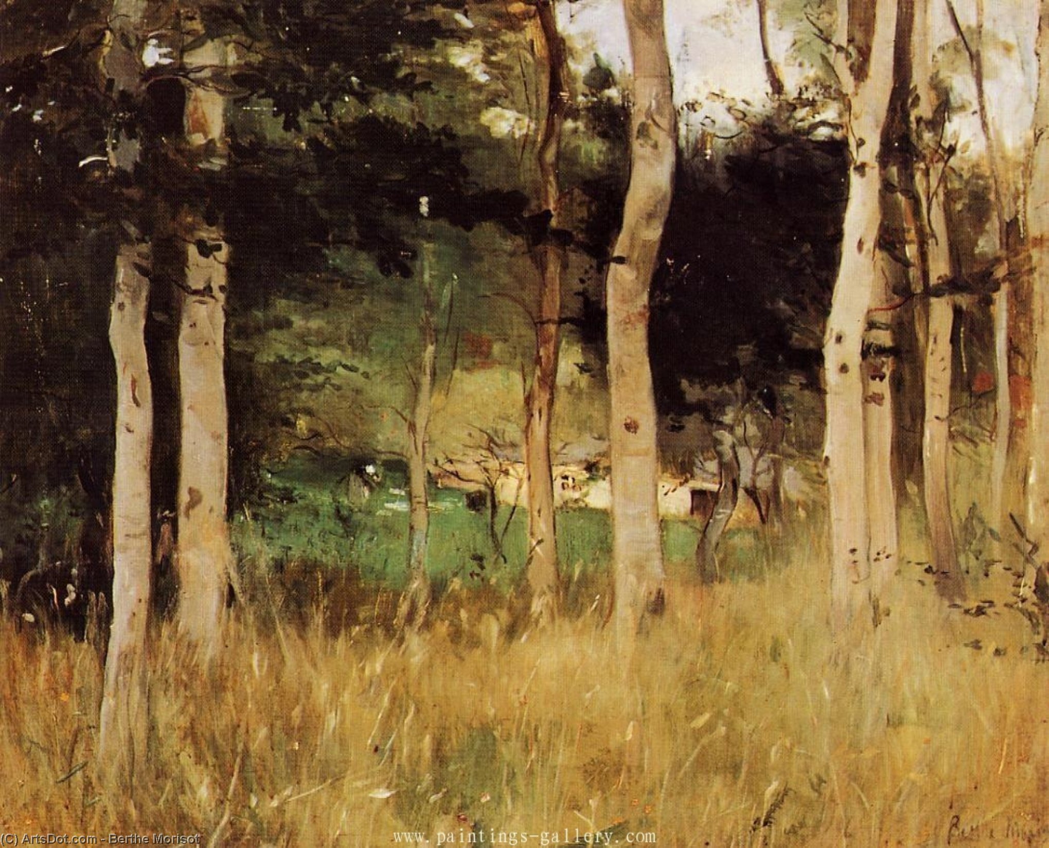 WikiOO.org - Enciklopedija dailės - Tapyba, meno kuriniai Berthe Morisot - Thatched Cottage in Normandy
