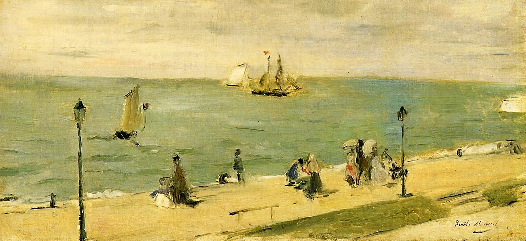 Wikioo.org - The Encyclopedia of Fine Arts - Painting, Artwork by Berthe Morisot - The Beach at Petit Dalles (aka On the Beach)
