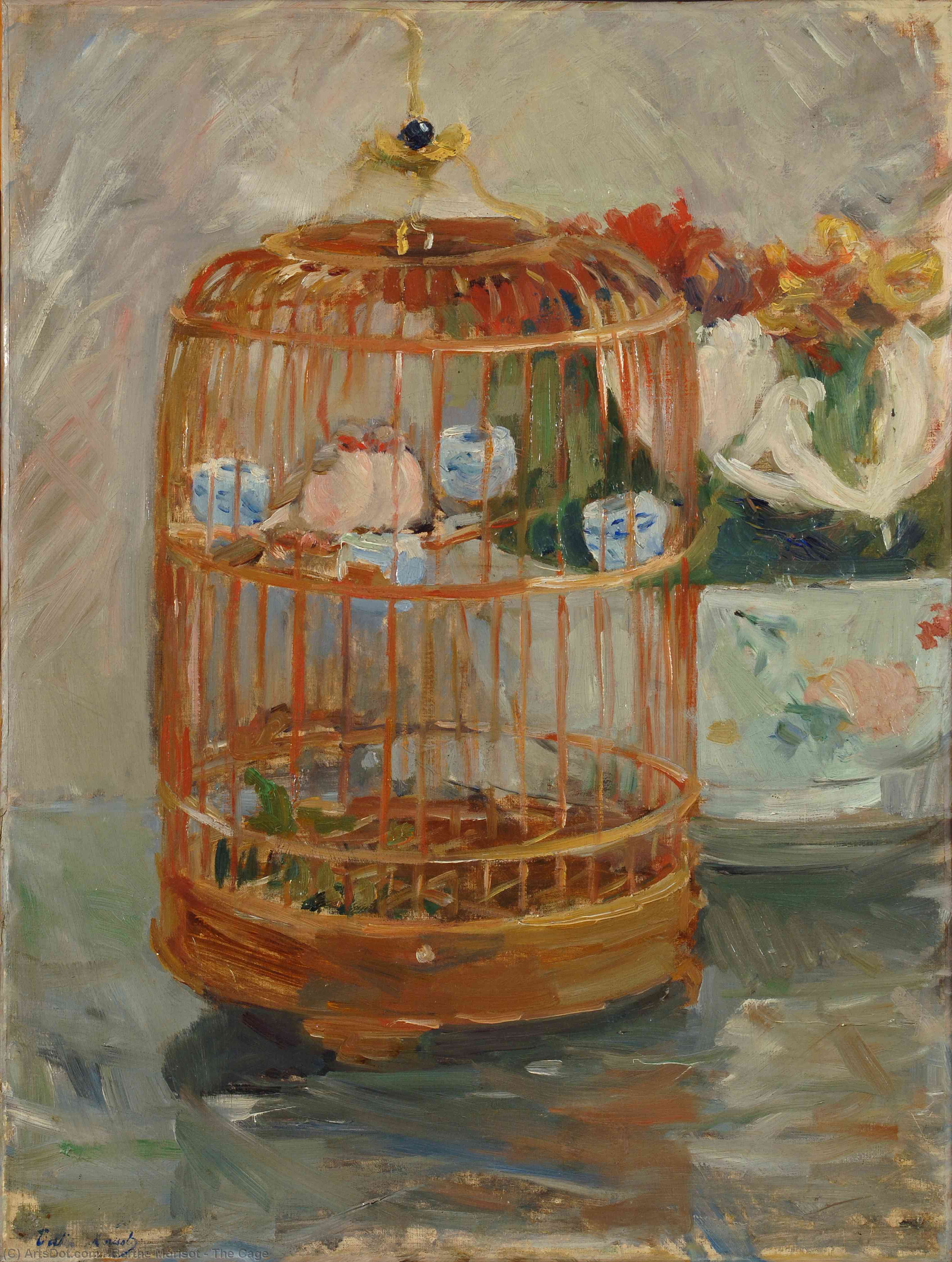 Wikioo.org – L'Encyclopédie des Beaux Arts - Peinture, Oeuvre de Berthe Morisot - La Cage