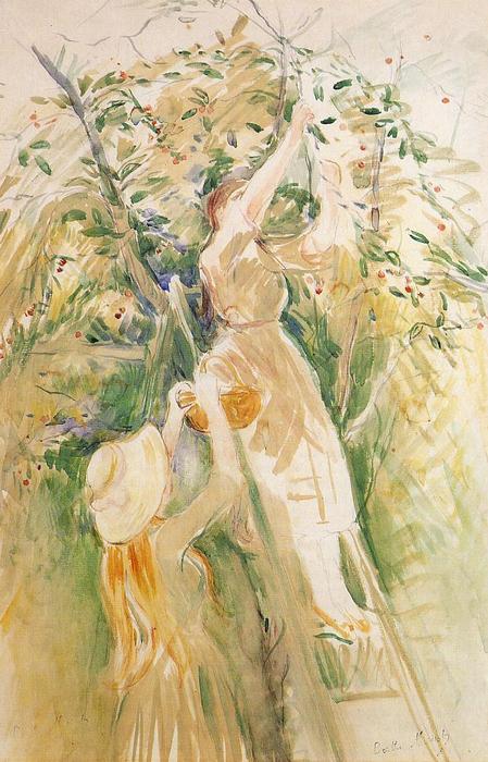 Wikioo.org - The Encyclopedia of Fine Arts - Painting, Artwork by Berthe Morisot - The Cherry Tree (study)