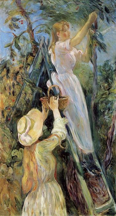 WikiOO.org - Encyclopedia of Fine Arts - Schilderen, Artwork Berthe Morisot - The Cherry Tree
