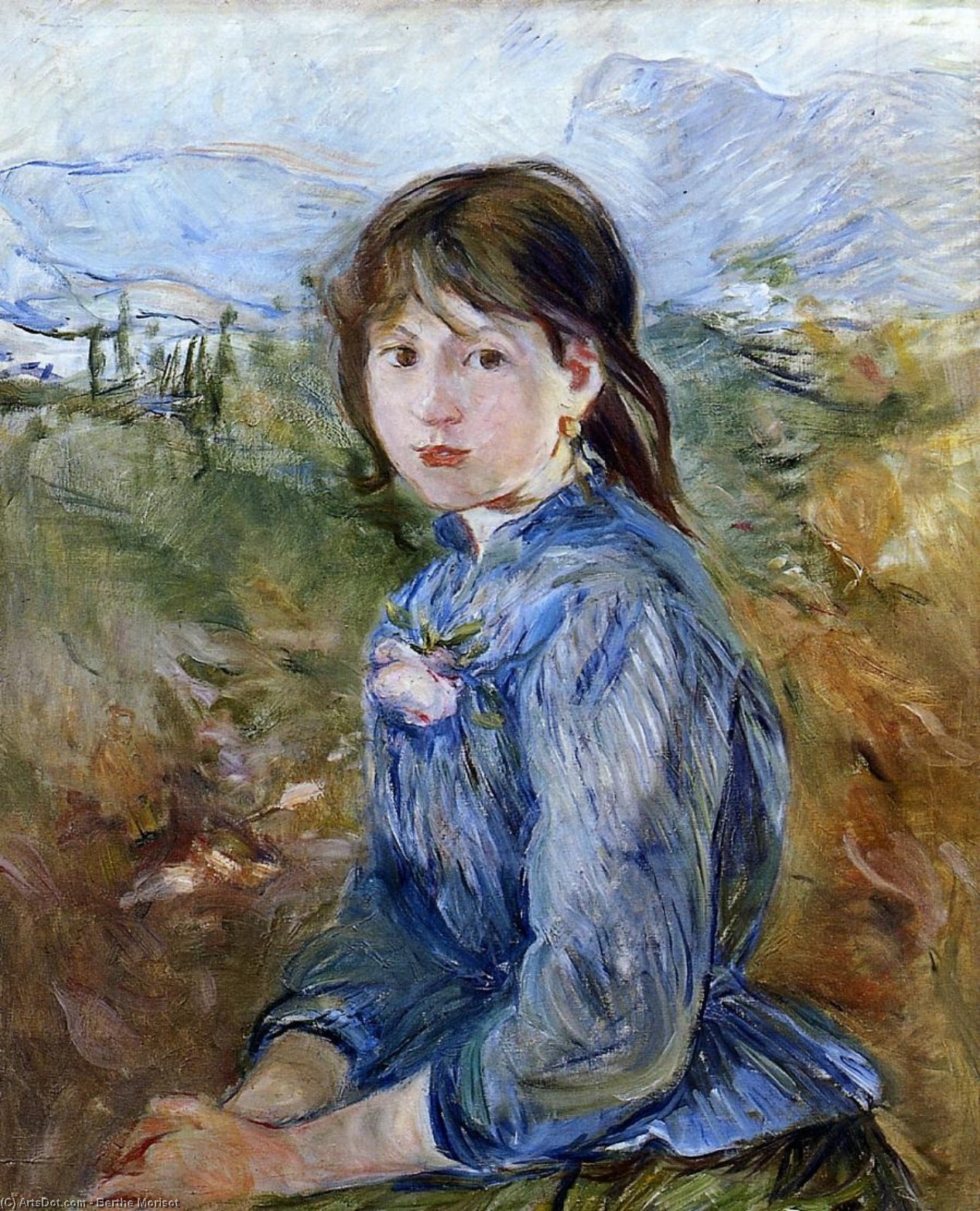 Wikioo.org - The Encyclopedia of Fine Arts - Painting, Artwork by Berthe Morisot - The Little Girl from Nice, Celestine
