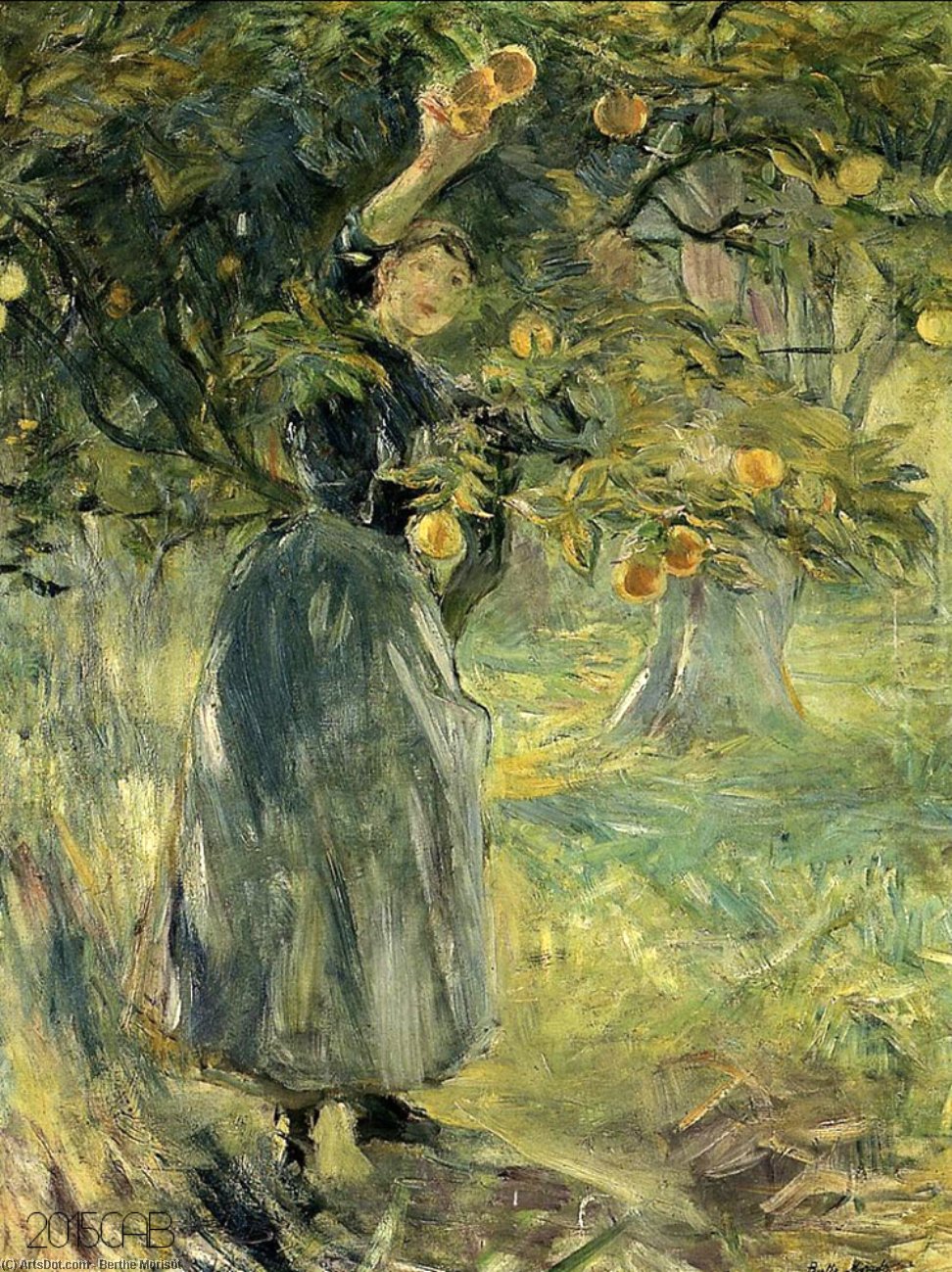 WikiOO.org - Encyclopedia of Fine Arts - Lukisan, Artwork Berthe Morisot - The Orange Picker