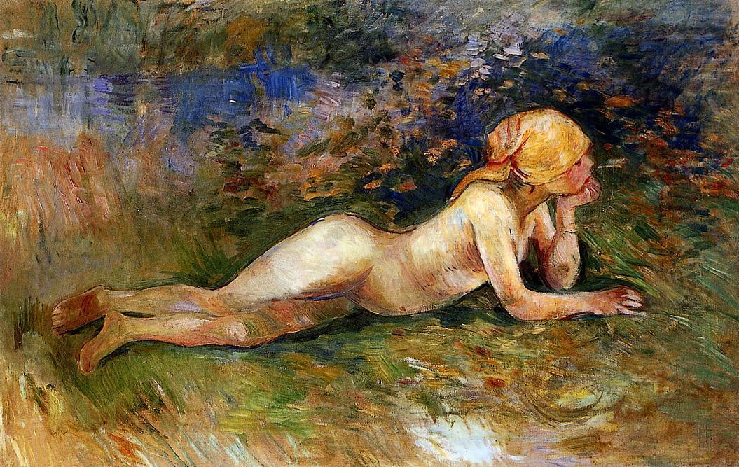 WikiOO.org - Encyclopedia of Fine Arts - Maľba, Artwork Berthe Morisot - The Reclining Shepherdess