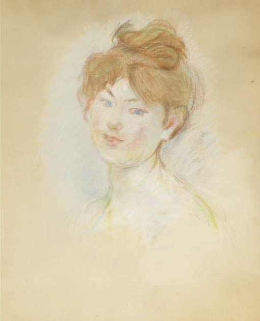 Wikioo.org - The Encyclopedia of Fine Arts - Painting, Artwork by Berthe Morisot - Tête de jeune fille rousse (Jeanne-Marie)