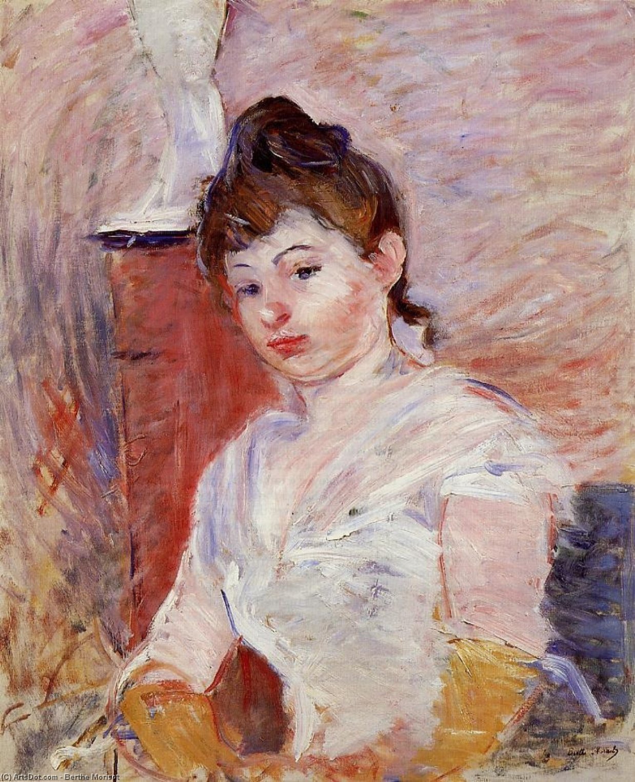 Wikioo.org - The Encyclopedia of Fine Arts - Painting, Artwork by Berthe Morisot - Young Woman in White