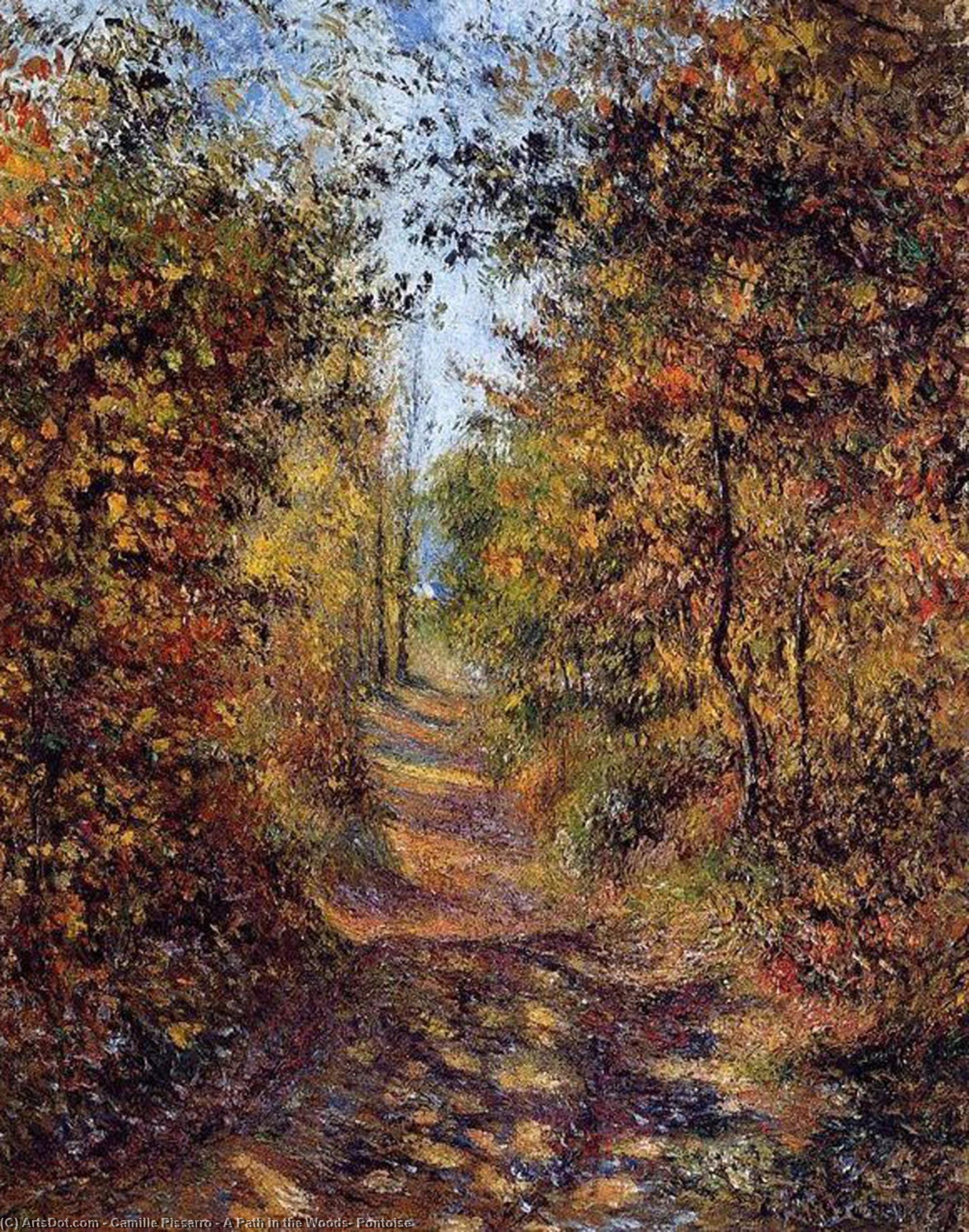 Wikioo.org - The Encyclopedia of Fine Arts - Painting, Artwork by Camille Pissarro - A Path in the Woods, Pontoise