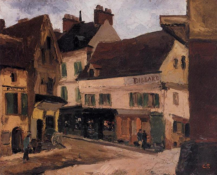 Wikioo.org - The Encyclopedia of Fine Arts - Painting, Artwork by Camille Pissarro - A Square in La Roche Guyon