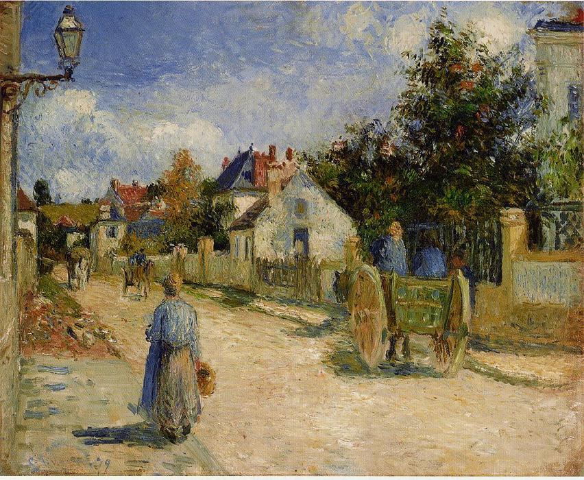 Wikioo.org - The Encyclopedia of Fine Arts - Painting, Artwork by Camille Pissarro - A Street in Pontoise