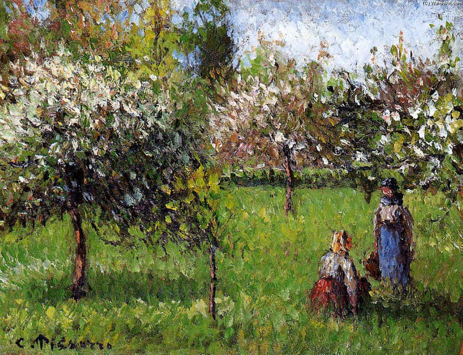 Wikioo.org - The Encyclopedia of Fine Arts - Painting, Artwork by Camille Pissarro - Apple Blossoms, Eragny