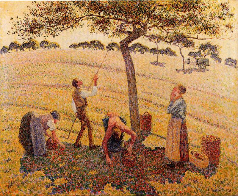 WikiOO.org - Encyclopedia of Fine Arts - Maleri, Artwork Camille Pissarro - Apple Pickers, Eragny