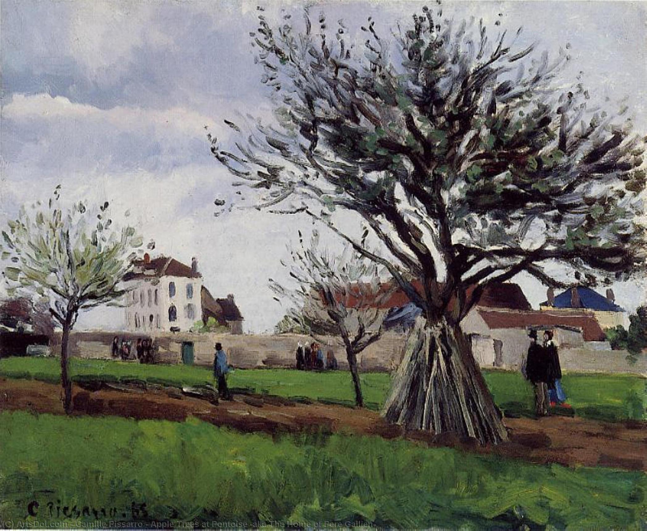 WikiOO.org - Enciclopedia of Fine Arts - Pictura, lucrări de artă Camille Pissarro - Apple Trees at Pontoise (aka The Home of Pere Gallien)