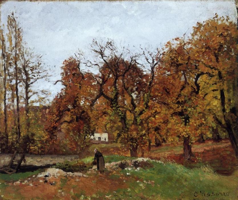 WikiOO.org - Encyclopedia of Fine Arts - Lukisan, Artwork Camille Pissarro - Autumn Landscape, near Pontoise (aka Autumn Landscape, near Louveciennes)